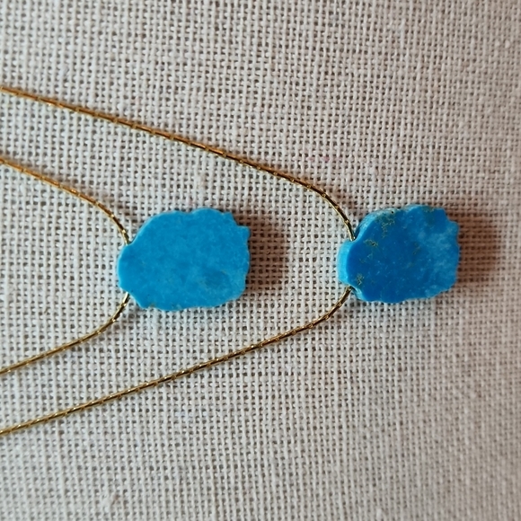 Serefina Double Layer Stone Necklace Turquoise - Picture 4 of 6